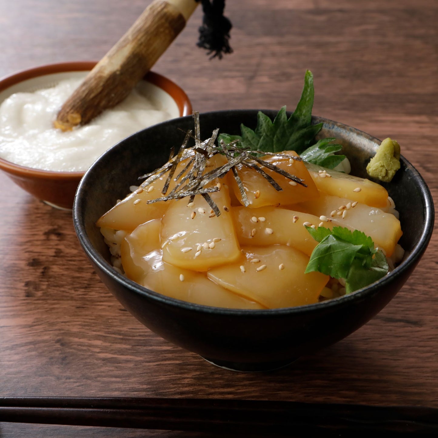 とろろ海鮮漬け丼セット（鯛×烏賊）