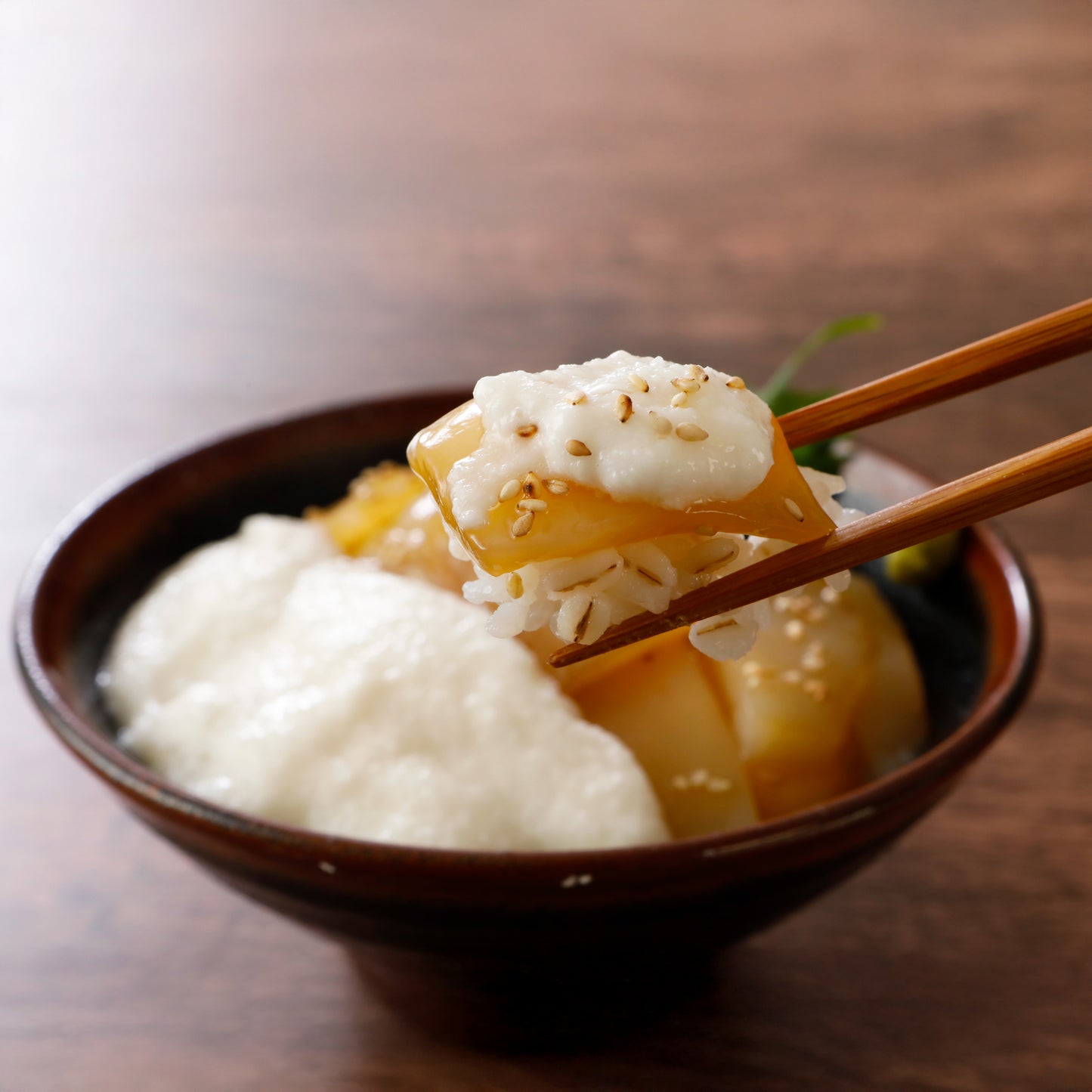 とろろ海鮮漬け丼セット（鯛×烏賊）